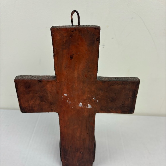 Corr-the jute works-handcrafted wall Cross with candle alter-rustic - Picture 4 of 10